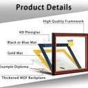 15x18 Diploma Frames with 11x14 Black Mat Display Documents 11 x 14 or 15 x 18 without Mat, 14x11 Cherry Red Frame for Wall Mounting