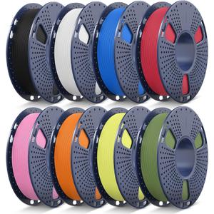 JAYO Matte PLA 3D Printer Filament Bundle 2KG, PLA Matte Filament 1.75mm Bulk, 8 Pack 250g Spool Filament (Black, White, Blue, Red, Pink, Orange, Light Yellow, Olive Green)