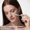 Dermaplane Razor for Women Face, Stainless Steel Handle with 6 Replaceable Blades, Huauoo Face Razors for Women, Peach Fuzz Remover, Eyebrow Trimmer, Dermaplaning Tool for Face Exfoliation (Silver)