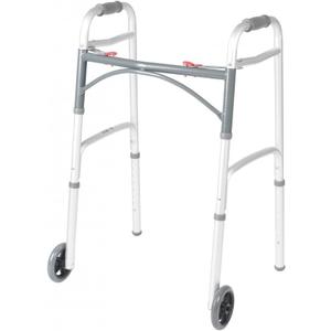 Drive Medical Deluxe Two Button Folding Walker with 5" Wheels