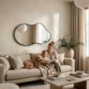 Irregular Asymmetrical Wall Mirror 26x48 Inches Decorative Tempered Glass