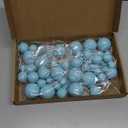 48 Pcs Balls Cake Topper Decorations Balloon Cupcake Toppers Foam Cake Topper Balls Cake Balls Decorations for Birthday Party Wedding Anniversary Cake Decorating (Light Blue)