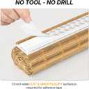 LazBlinds No Tools No Drill Bamboo Roller Shades, Cordless Bamboo Blinds, Light Filtering Roll Up Blinds for Windows, French Door, Porch or Patio, 26'' W x 70'' H, Squirrel