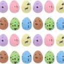 PRETYZOOM 100Pcs Speckled Eggs Hatching Dinosaur Eggs Children's Day DIY Crafts Easter Eggs Ornaments for Decor, 0.6 x 0.7 Inch