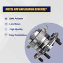KUSATEC 512353 2pcs Rear Wheel Bearing and Hub Assembly Compatible with for Honda Accord 2008-2012, Acura TSX 2009-2014, 5 Lug w/ABS