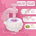 windpaint Toys for Girls 3 4 5 6 7 8 9 10 Years Old, DIY Craft Kits for Kids, Fabric Flower Bouquets for Girls Gifts, Educational Learning Detective Toys for Toddler Kids,Birthdays Gifts (Purple) (Pink)