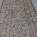 Hallway Washable Runner Rug - 2'6x14 Kitchen Rugs Entryway Rug Runner Vintage Soft Floor Mat Non Slip Indoor Farmhouse Carpet for Bathroom Living Room Bedroom (2'6''x14', Beige)