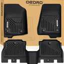 OEDRO Floor Mats Fit for 2018-2024 2025 Jeep Wrangler JL Unlimited 4-Door, TPE All-Weather Floor Liners for 1st and 2nd Row Full Set Car Mats, Black