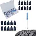 4 x 20PCS Car Tire Repair Screw Nails, Self-Service Rubber Screws with Screwdriver for Car, Motorcycle, ATV, Truck (Blue)