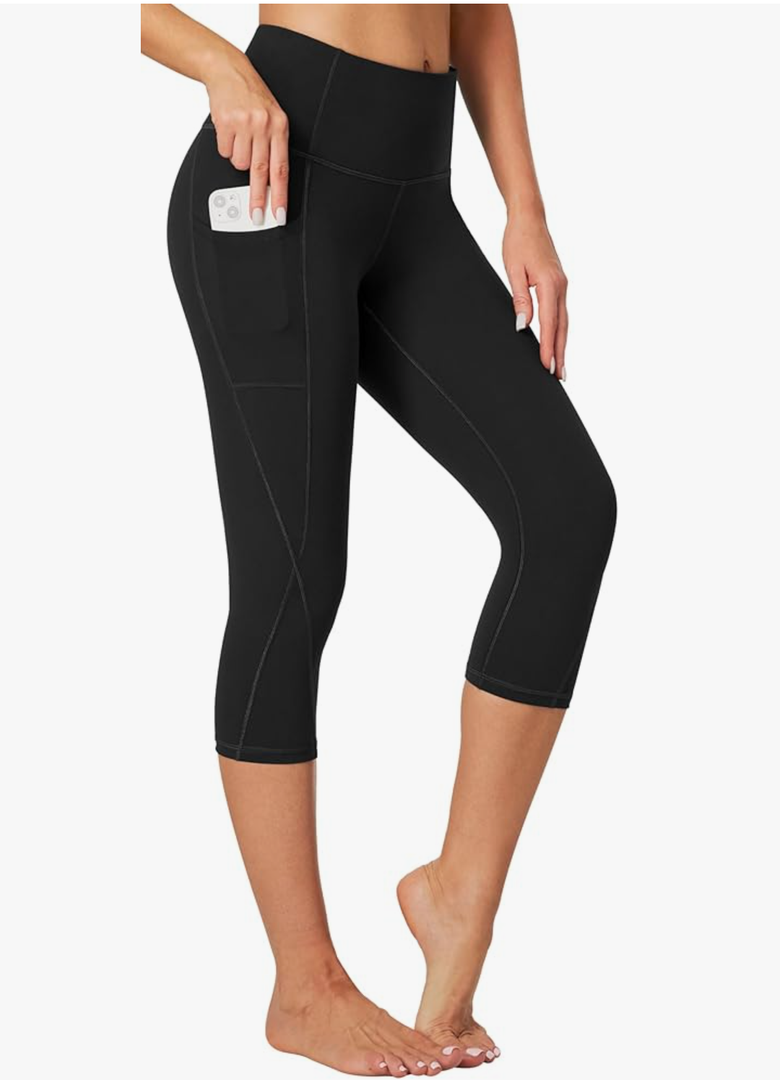 Heathyoga Capri Leggings for Women High Waisted Capri Leggings with Pockets for Women Tummy Control Yoga Pants Women Large