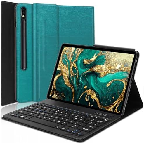 Keyboard Case for Samsung Galaxy Tab S10+ Plus/S9 FE+ Plus/ S9+ Plus/S8+ Plus/S7 FE/S7+ Plus 12.4inch, Magnetic Detachable Wireless Tablet Keyboard & Slim PU Leather Folio Cover with S Pen Holder