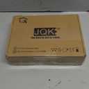 JQK 1/2 Inch Overlay Cabinet Door Hinges Black, 50 Pack 25 Pairs Flush Face Mount Cupboard Self-Closing Kitchen Cabinet Hinges, CH200-BK-P50