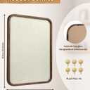 Linen Bulletin Board, Pin Board for Walls, Fabric Bulletin Board, 17.7"x23.6" Pin Board for Home Kitchen Office Decorative, Brown Wood Frame Cork Board(BN-4560)