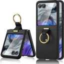 Maxdara for Motorola Razr 2024/2025 Case [Not Fit Razr Plus 2024/2025], Built-in Screen Protector and Hard PC Thin Shockproof Protective Phone Case for Moto Razr 2024/2025 (Black)