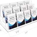 Vevitts Vertical Business Card Holder, Acrylic Business Card Display, Clear Desktop Business Card Stand for Exhibition, Home & Office Clear 3 Tiers 12 Slots