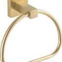 Leyden Brushed Gold Hand Towel Holder, Bathroom Towel Ring, Bath Hand Towel Hangers Wall Mounted Half Round Modern
