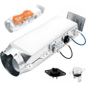 DC97-14486A Dryer Heating Element 5-Piece Repair Kit, with DC47-00019A Thermostat & Fuse, for Samsung Dryer DV42H5000EW/A3 DV45H7000EW/A2 DV40J3000EW/A2, Replaces DC97-14486D AP4342351 DC97-08891A