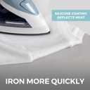 HOME GENIE Ironing Board Cover, Extra Thick Padding, Scorch Resistant Silicone Coating, 15x54 Full Size, Elastic Edge Heavy Duty Iron Pad Covers Standard Boards, Hook and Loop Fastener Strap, Silver