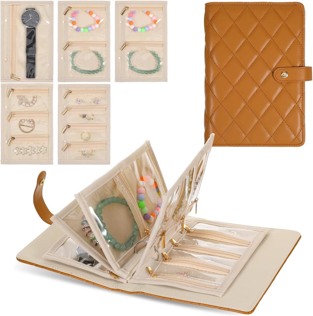 Jewelry storage book set with Zipper jewelry organizer book transparent travel jewelery organizer Free Divided Compartment jewellry storage books travel earring case portable Earrings org