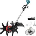 Cordless 2-in-1 Tiller Cultivator & Weed Wacker Compatible with Makita 18V Battery (Tool Only), Ecarke Brushless Electric Garden Tiller Weed Eater, 9" Tilling Width 9.4" Depth for Soil Cultivation