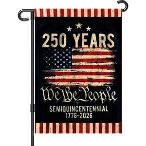 4 x 250 Anniversary Usa Garden Flags for Outside,250 Anniversary USA Flag with Stars Stripes 1776-2026,250th Anniversary America Semiquincentennial Commemorative Patriotic 4th of July Decorations Yard Sign Double-Sided Garden Flag Waterproof 250 Year American Flag 12x18 Inch