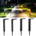 Sunvivo Solar Pathway Lights,2 Modes(Cold White/Warm White),Bright Solar Path Lights Outdoor Waterproof,Perfect Guide Light or Deco for Sideway,Driveway,Walkway,Backyard,Garden,Lawn,Event(4Pack) (Black)