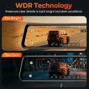 12" Mirror Dash Cam, 4K UHD Front and 2.5K Rear View Dash Camera for Car, with ADAS BSD LCA Smart Mode, GPS, G-Sensor, Loop Recording, Parking Monitor, Voice Control, 5.8GHz WiFi