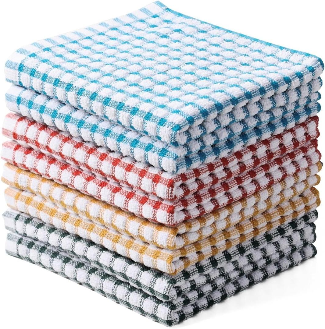 Oeleky Dish Cloths for Washing Dishes, Kitchen Washcloths Dishcloths | Good absorption, for cleaning drying wiping, dish cloths ,quick dry, 100% cotton,12x12 inches, pack 8, small dish towels