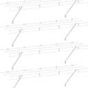 HAUSHOF Closet Shelves Wall Mounted 4-Pack, 4 ft x 12in White Wire Shelving for Laundry Room, Closet, Basement Organization and Storage