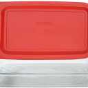 Pyrex Basics Glass Oblong Baking Dish with Red Plastic Lid