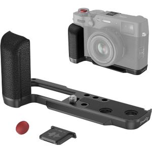 SmallRig X100VI / X100V Handgrip L-Shape Grip with Quick Release Plate for Arca, Lightweight Silicone Side Handle, Shutter Button and Hot Shoe Cover for FUJIFILM X100VI / X100V Cameras (Black) - 4556