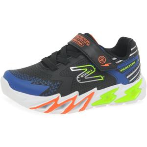 Skechers Unisex-Child Flex-Glow Bolt Sneaker (3 Little Kid, Black/Blue)