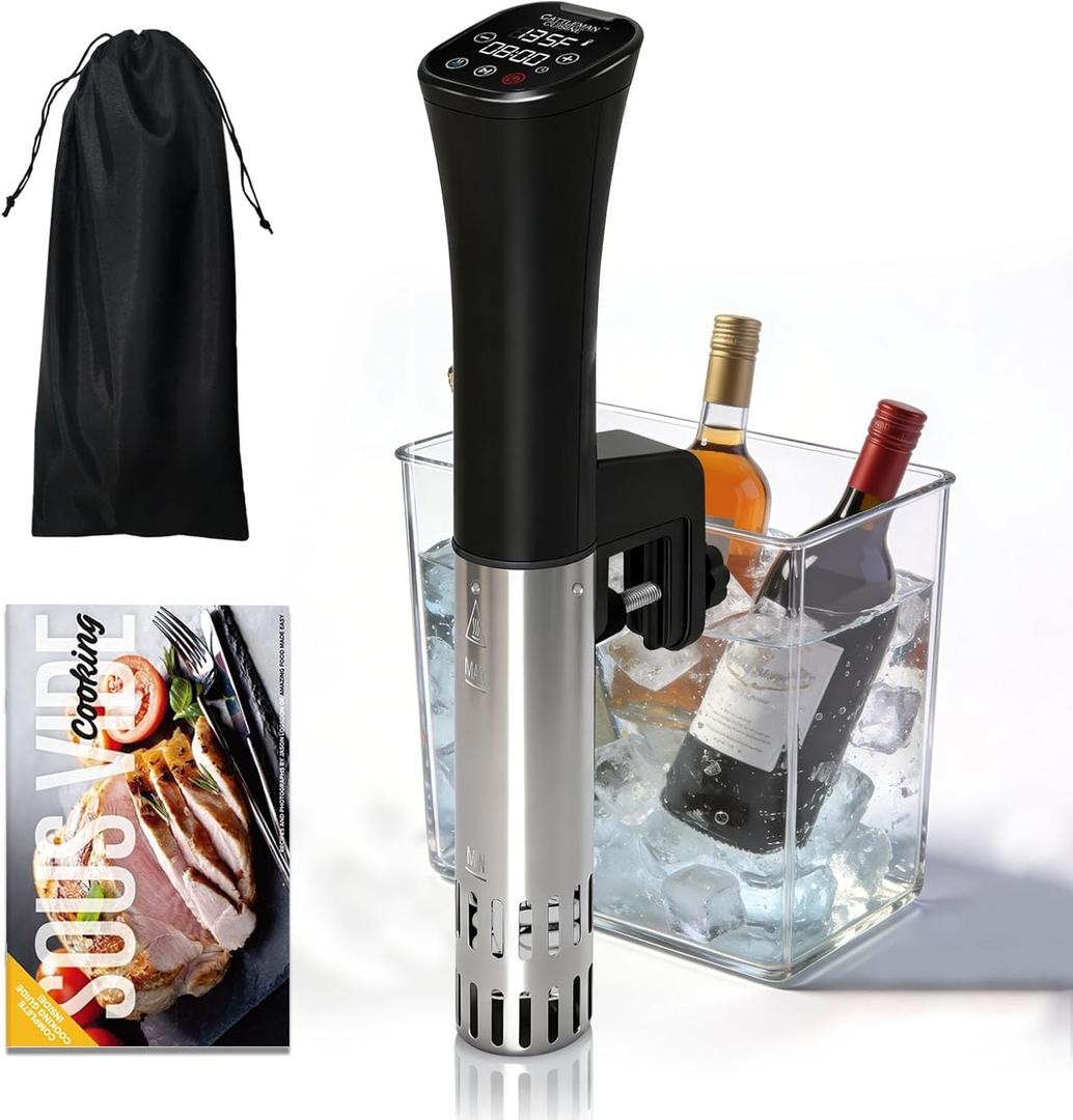 Sous Vide Cooker, Wine Chiller, 1000W, Immersion Circulator Sous Vide Machine, Suvee Cooker with Accurate Temperature & Timer, Fast Heating, Cookbook, Easy to Store, Home Kitchen Use