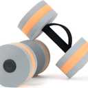 UNAOIWN Water Weights for Pool Exercise 2Pcs Water Dumbbells Water Aerobics Pool Barbells Lightweight Resistance Aquatic Dumbbell for Swimming (Grey Orange)
