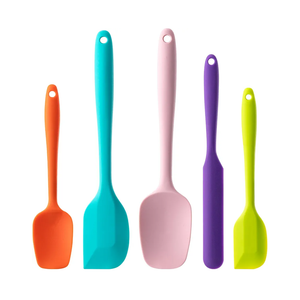 Silicone Spatula Set, 5 Piece Food Grade Rubber Spatulas for Baking, Cooking, and Mixing High Heat Resistant Non Stick Dishwasher Safe BPA-Free (Multicolor)