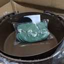 Cat Litter Box Plant Furniture Enclosure, Hidden Handwoven Rattan with Cat Litter Box and Artificial Plants, Odor Control Filter, Real Stones in Living Room, Bedroom, Corner (Brown)