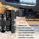 Adjustable Trailer Hitch -Drop Hitch-Tow Hitch with 2 inch Receiver-6inch Drop/Rise, 2" & 2-5/16" Ball Hitches for Trucks, 20,000 LBS GTW, Trailer Hitches with Anti-Theft Pin, Black