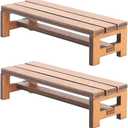 2Pcs Miniature Dollhouse Bench Set - Tiny Park Bench & Chair Model for Dollhouses, 1:12 Scale Wooden Furniture Accessories