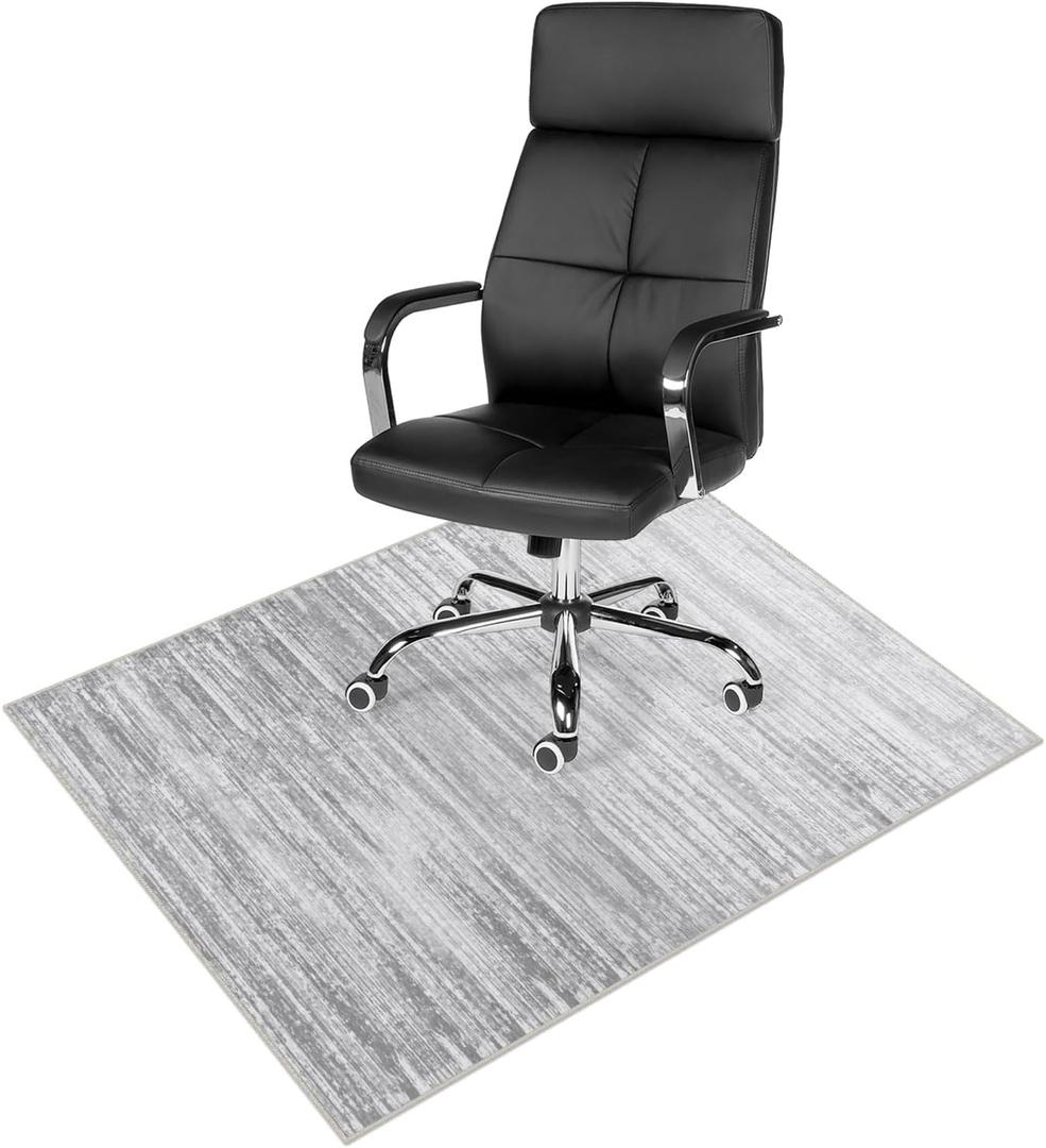 Anidaroel Ombre Office Chair Mat for Hardwood Floor, 36"x48" Under Desk Rug for Rolling Chair, Computer Desk Chair Mat, Anti-Slip Backing Large Floor Protector Rug for Home Office, Grey (Gray-1)