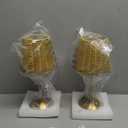 Pickmesh 2 Pack Rattan Table Lamp Woven Boho Table Lamp with Gold Tone Base Wicker Night Light Cordless LED Desk Lamps for Living Room Bedroom Wedding Decor, 2600mah Battery Operated