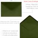 PONATIA 50 PCS/Pack A7 Envelopes, 5.25 x 7.25'' Olive Green 5x7 Envelopes for Weddings Invitation Cards, Christmas Gift Cards, Acrylic Invitations, Photos and Any 5x7" Inserts