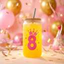 Niskite 8 Year Old Girl Birthday Gift: 8th Birthday Gift Set for Girls | Fuzzy Cat Diary with Lock, Bday Tumbler & Headband - Unique Basket Present for Daughter Granddaughter Niece