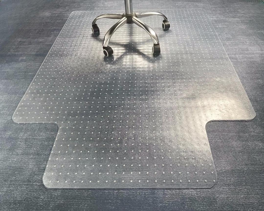 46 x 60 Office Chair Mat for Carpeted Floors Large, Slip-Resistant, Heavy-Duty Desk Protector with Extended Lip Easy Glide Rolling Desk Chair Mat for Work, Gaming, Home
