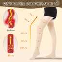 20-30 mmHg Compression Stockings for Women and Men, Medical Graduated Compression Hoses, Open Toe Thigh High Compression Socks, Long Toeless Support Stockings for Varicose Veins, Edema, DVT, M