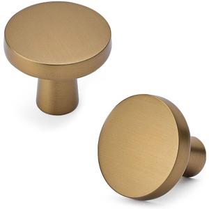 HARPOON Cabinet Knobs,Vintage Round Knob,Modern Pull Drawer Handle Wardrobe,Kitchen Bar Cabinet Hardware 6 Pack,1.26 inch(32mm) Knob Champagne Bronze