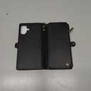 Defencase Compatible with iPhone 16 Plus Case Wallet with RFID Blocking Card Holder for Women Men, Soft PU Leather Magnetic Snap Flip Zipper Strap Wallet Phone Case Fit for iPhone 16 Plus 6.7", Black