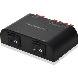 A ADWITS 2-Channel Speaker Switcher Selector Box with Terminal Claps 150W RMS per channel, Black