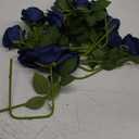 12pcs Roses Artificial Flowers Navy Blue Fake Roses Flowers with Long Stems Silk Flowers for Wedding Bouquet Centerpices Decorations Party Bridal Baby Shower Home Decor (12PCS, Navy Blue)