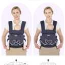 bonoch Baby Carrier Newborn to Toddler - EaseFit Adjust Knob for Baby Hip Healthy Develop, Ergonomic Cotton Infant Carrier Sling, Dual Lock Belt, Storage Bottle Pocket, 3 Bibs, 10-44lbs, Shower Gifts, Deep Gray