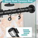 YNL Black Shower Curtain Rod 32-80 Inch(2.7-6.6ft), Non-Slip, Never Rust, Stainless Steel No Drill Spring Tension Shower Rod, Telescoping Curtain Rod for Bathroom Window Living Room